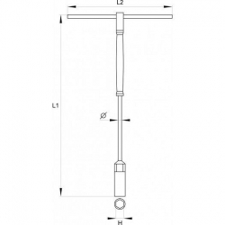 Nástrčný klíč 13 mm s rukojetí typ "T" - YT-1557