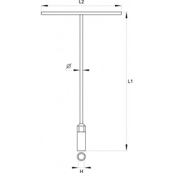 Nástrčný klíč 8 mm typ "T" - YT-1571