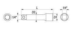 Výkyvný prodlužovací přípravek 245 mm, 1/2" - YT-1251