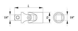 Kardanový kloub - 1/4" - YT-1437