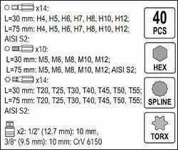 Sada bitů 40 ks box - YT-0400