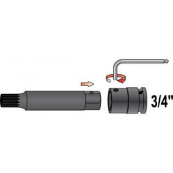 Sada vnějších nástrčných klíčů XZN 3/4" sada 6 ks M12-M18 - YT-1157