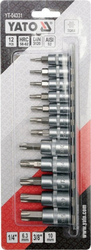 Sada hlavic s bity TORX 1/4" a 3/8" 12 ks - YT-04331