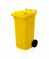 Popelnice 120 HDPE, kolečka, žlutá PREMIUM