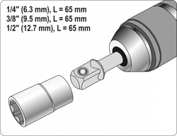 Adaptéry do vrtačky SDS+ na 1/4", 3/8", 1/2" (sada 3ks) - YT-04686