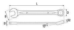 Klíč očkoplochý CrV, 13 mm, délka 180 mm - YT-0342