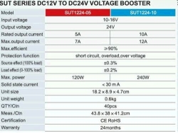 Napěťový měnič Carspa SUT1224-5A, 12V/24V, 5A, 120W