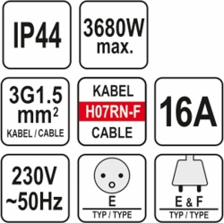 Prodlužovací kabel Yato YT-81162 20m, 3 zásuvky