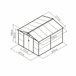 Zahradní domek G21 GAH 884 - 277 x 319 cm, hnědý