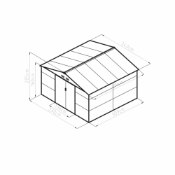 Zahradní domek G21 GAH 1085 - 340 x 319 cm, šedý