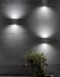 Svítidlo Nova Luce NERO R WALL GREY 2 nástěnné, IP 54, GU10