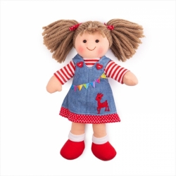 Panenka Bigjigs Toys látková Hattie 28 cm