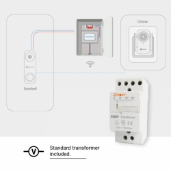 Zvonek Ezviz DB1C kit WiFi, domovní s kamerou, vyzváněcí jednotka, trafo