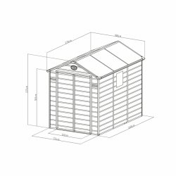 Zahradní domek G21 Boston 523 - 188 x 278 cm, plastový, béžový