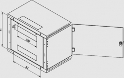 Rack Triton 19" jednodílný 4U/400mm prosklené dveře, šedý