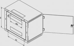 Rack Triton 19" jednodílný 18U/400mm prosklené dveře, šedý