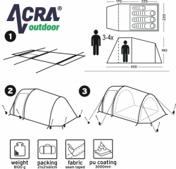 Stan Acra BROTHER ST18 pro 4 osoby