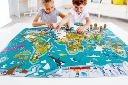 Puzzle Hape dětské - Mapa světa 2 v 1