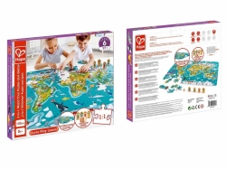 Puzzle Hape dětské - Mapa světa 2 v 1