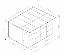 Kotec pro psa G21 KEN 886 - 322 x 275 cm, dvoumístný, šedý