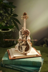 Hračka Robotime dřevěné mechanické puzzle Kouzelné violoncello (elektrický pohon)