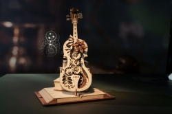 Hračka Robotime dřevěné mechanické puzzle Kouzelné violoncello (elektrický pohon)