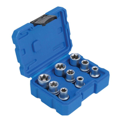 Nástrčné klíče, E-Torx, 1/2", E10 - E24, 9 ks - SSE912